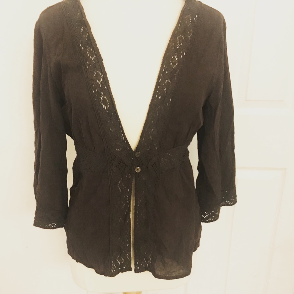Brown Boho Lightweight Cardigan Top
